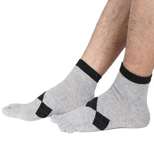 Men's Comfortable Five Fingers Toes Sports Soft Cotton Breathable Casual Socks - Цвет: Light Gray