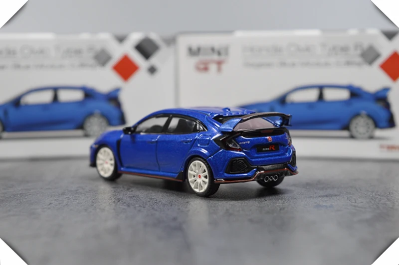 1: 64 Масштаб Синий автомобиль модель FK8 Тип R литой под давлением сплав высокая имитация левый и правый руль игрушка гоночный мужской изысканный коллекционный подарок