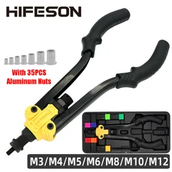 HIFESON – outil de rivetage d'écrou 619, haute qualité, mandrins filetés, rivets manuels, boîte à outils 