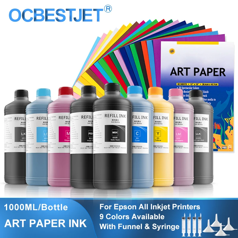 1000ml Art Paper Pigment Ink Artpaper Ink For Epson T50 P50 L1300 1390