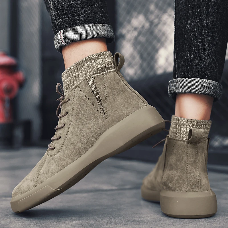 Г. Новые зимние мужские ботинки Zapato Модные мужские повседневные ботинки на шнуровке Высококачественная Нескользящая Теплая мужская обувь по щиколотку Zapatos Masculinos