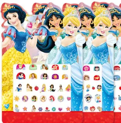 Princess 1Pcs Random Детский подарок девочки Эльза и Анна игрушечный макияж ногтей стикер s игрушка Белоснежка Принцесса София Микки Минни детская наклейка - Цвет: Princess 1Pcs Random