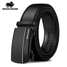 BISON DENIM, натуральная кожа, автоматический мужской ремень, роскошный ремень для мужчин, дизайнерские ремни для мужчин, высокое качество, модный ремень N71416