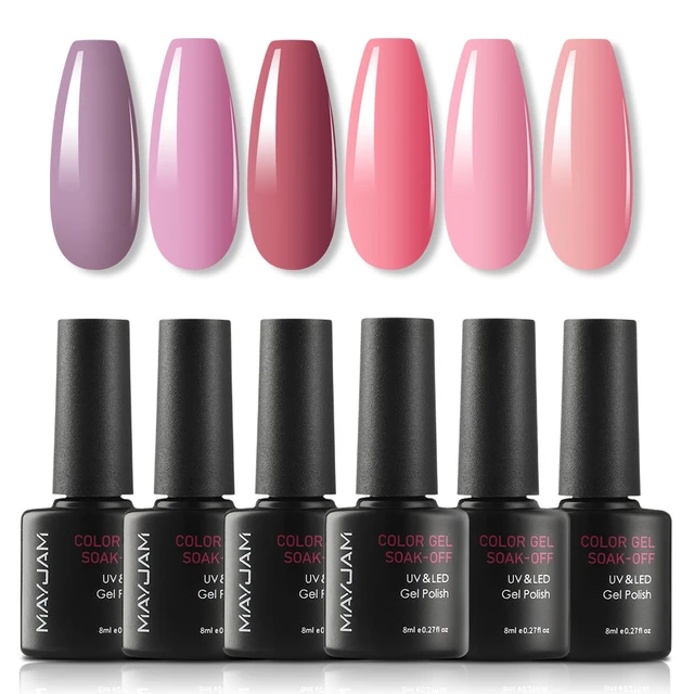 Gel Nail Polish Set All for Manicure Gel Kit Vernis Semi Permanent Varnish Hybrid 6pcs 8ml Natural Green Soak Off Gel Varnishes SY5567