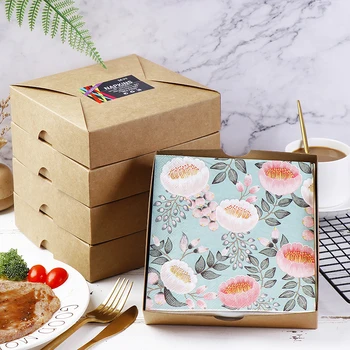 

Color Printed Tissue Napkin Household Table Napkin 33cm Three-Layer 50 Tissue Paper Box mermaid party supplies christmas wigs