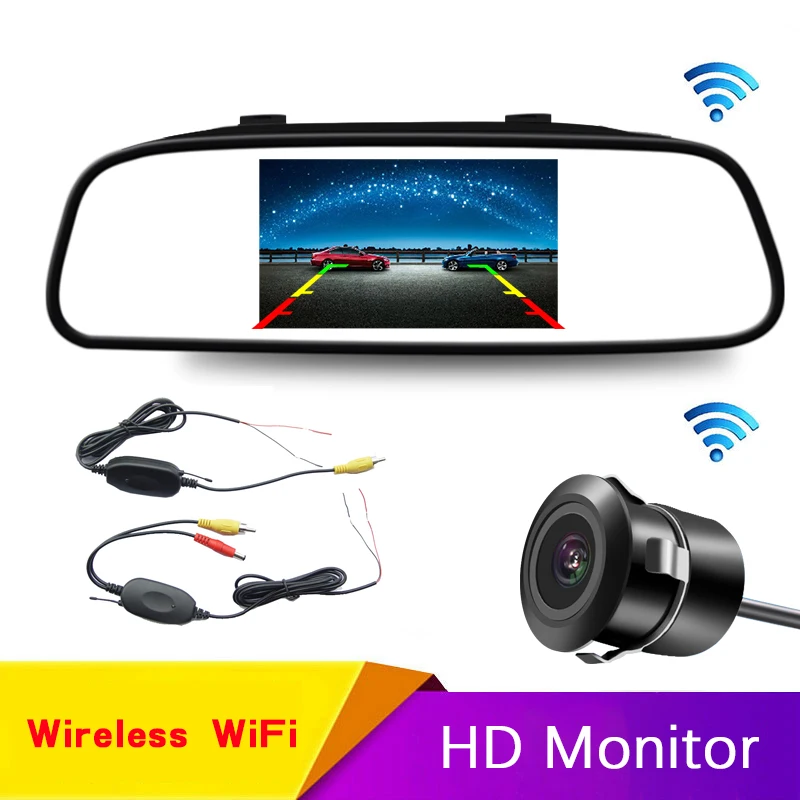 Car Rear View Camera Wifi Wireless Wiring Kit 2.4ghz Dc 12v Car Camera