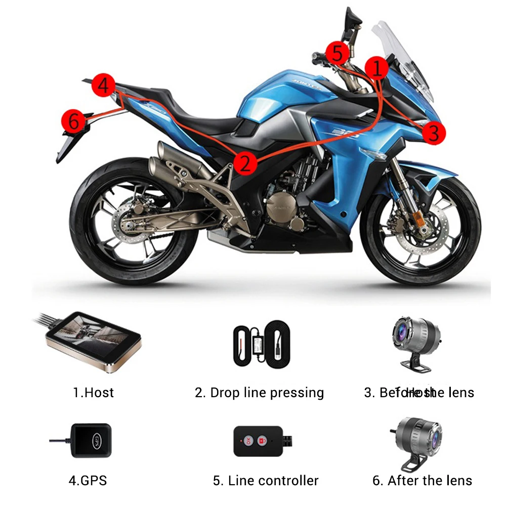 Мотоциклетная WiFi камера с сенсорным экраном 140 ° MT23 двойной видеорегистратор Moto gps HD Dash Cam 1080P Водонепроницаемая циклическая записывающая камера