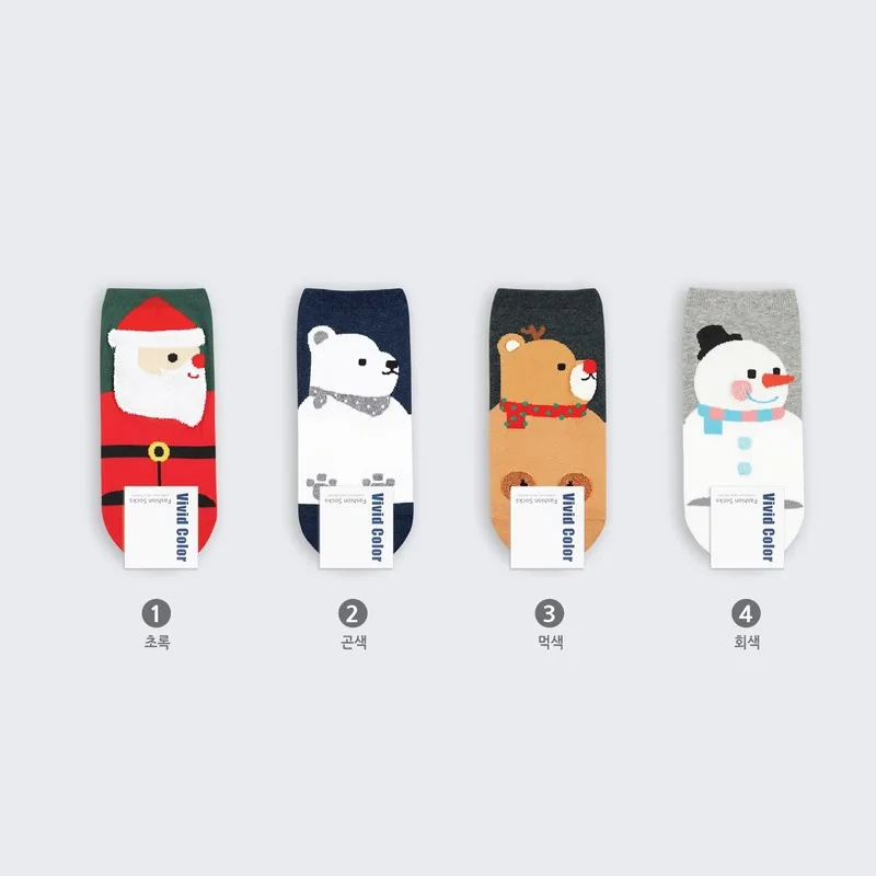 Носки с рождественскими героями мультфильмов; носки с принтом Санта-Клауса, медведя, снеговика, белого медведя; милые забавные женские хлопковые носки; сезон осень-зима; повседневные