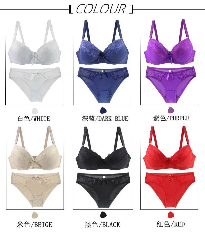 bralette sets 2021 New Women Push Up Bra Sets Intimates Lace Bow Underwear For Ladies BCDE Cup Plus Size Female Lingerie sexy bra and panty set