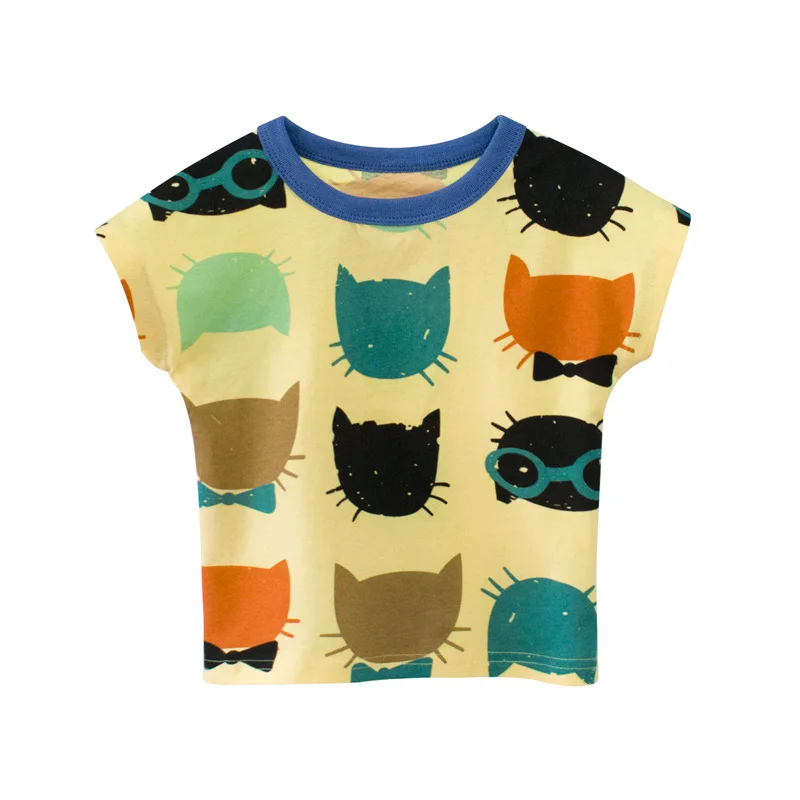 От 1 до 8 лет; детская футболка для мальчиков; Новинка; Детские хлопковые топы с рисунком экскаватора; летняя одежда; модная футболка для малышей; милая детская одежда для игр - Цвет: BY9279-Y