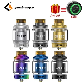 

Free Gift 8 In 1 Coil GeekVape Creed RTA Tank 6.5ml RTA W/ Dual Post Build Deck & Screw-top-open Top Fill Vape Tank Vs Zeus RTA