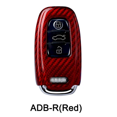 ADA-R(Red) Защитный чехол ключа автомобиля для Audi A6L Q5 A3 A4 B6 B7 B8 C6 A7 A8 R8 A1 A4L A5 Q7(ТТС) A6 из углеродного волокна с держателем для стайлинга автомобилей - Название цвета: ADA-R(Red)