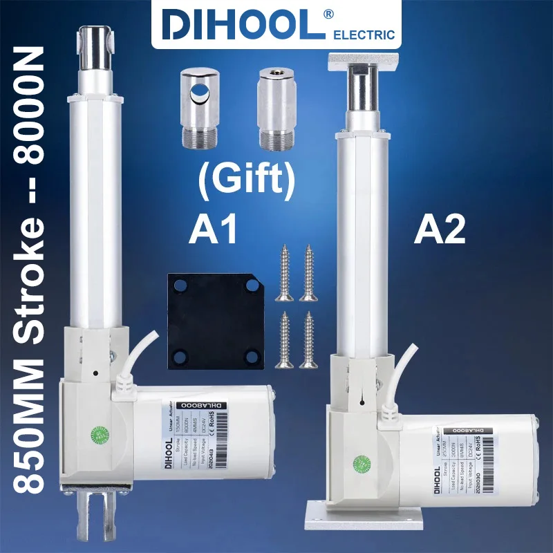 

DHLA8000 850MM Stroke Large Thrust Electric Linear Actuator 8000N 800KG 1800LB 12v 24v DC Telescopic Motor Wireless Controller