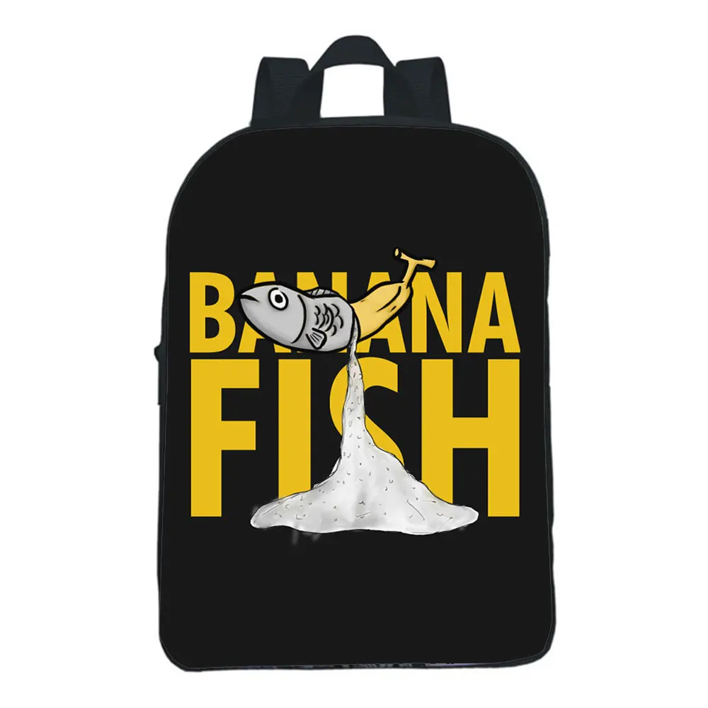 12 Inch Anime BANANA FISH Rucksack Cosplay School Bag Laptop Backpack Unisex Travel Backpack Single layer package.Support custom