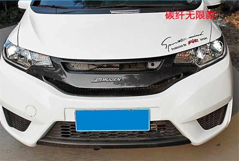 CEYUSOT для нового Honda Fit Jazz переднего бампера гоночные аксессуары для гриля-16 Джаз углеродная волокнистая решетка декоративная сетчатая крышка GK5