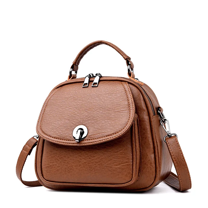 

Spring And Summer New Style Soft Leather Backpack Women's Korean-style Versitile Fashion Crossbody Bag Women's Multi-functional
