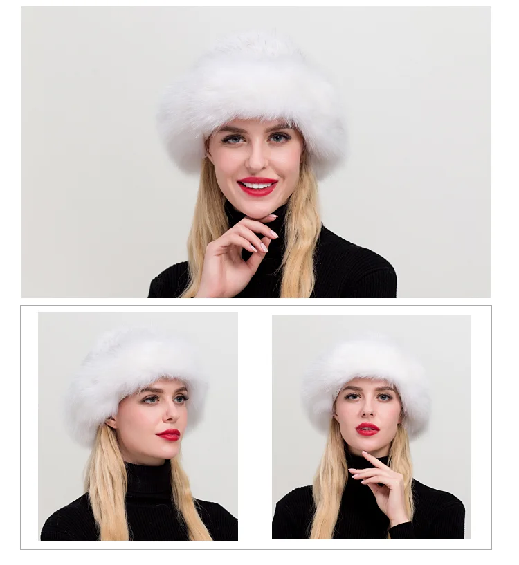 ZDFURS* Натуральная норковая меховая шапка шапки русская зима с бренд Fox Fur Trim для женщин шапка вязаная натуральная норковая меховая шапка шапки Новые