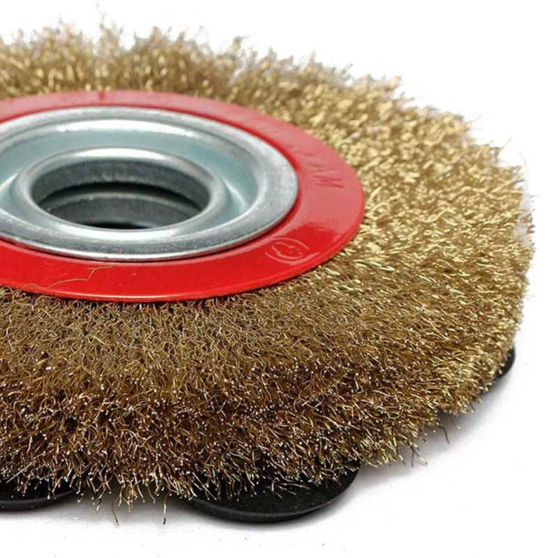 Wire Brush 125mm/150mm/175mm/200mm Wire Wheels Round Brass Plated Steel Wire Brush Wheel for Bench Grinder High Quality Brush