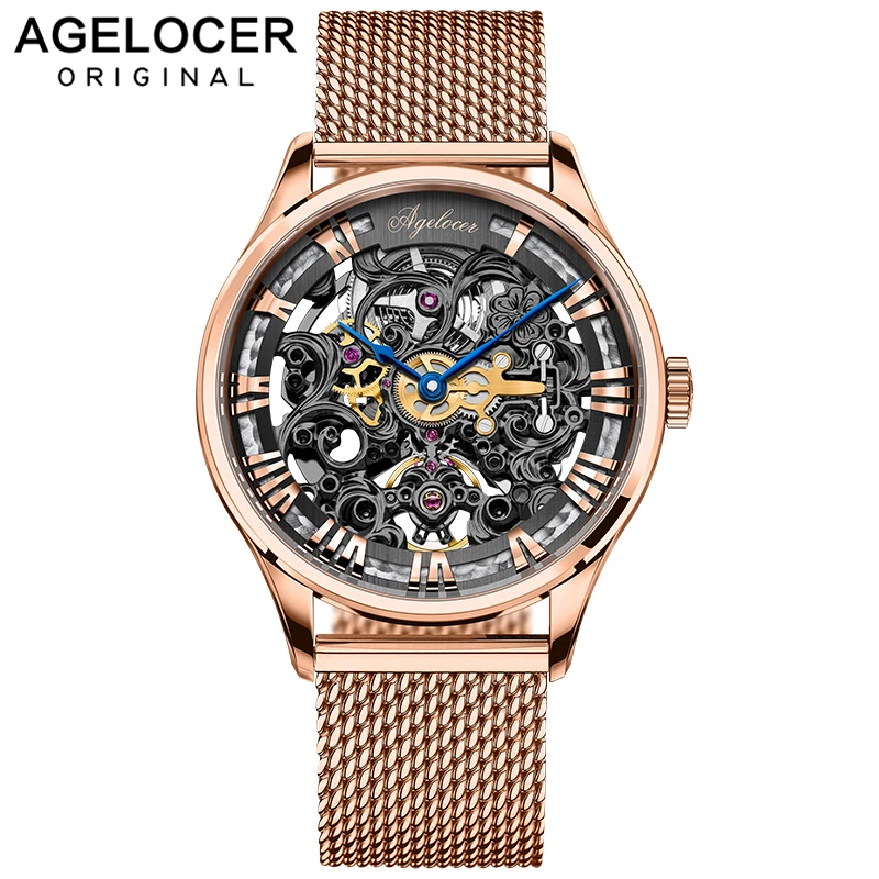 

AGELOCER Brand Men watches Automatic mechanical watch Power Reserve 80 Hours Sport clock wristwatch 18k Gold relojes hombre