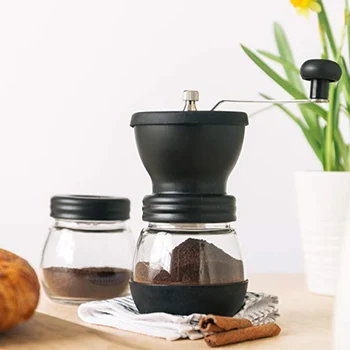 

Manual Coffee Grinder Cafe Fortified Glass Portable Durable Spice Grinder Washable Coffee Bean Grinder Coffee Mill Grinder