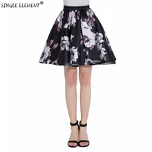 Flower Floar Printing Ladies Jacquard Pleated Ball Gown Short Skirts Womens Vintage Floral High Waist Many Choices