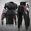 2022 Men's Thermal Underwear Set MMA Tactics Leggings Solid Color Costume Compress Fitness Long Johns Men Winter Brands  Men ► Photo 1/6