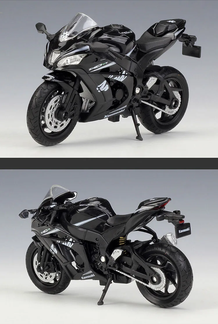 Welly 1:18 Kawwasaki Z1000 R литая модель мотоцикла из ZX10-RR сплава работоспособная поглотительная игрушка для детей подарки коллекция игрушек