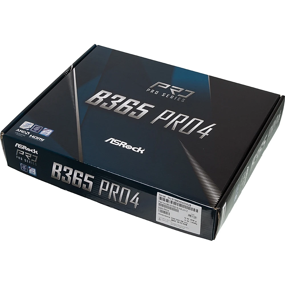 Материнская плата Asrock B365 PRO4 Soc-1151v2 Intel B365 4xDDR4 ATX AC`97 8ch(7.1) GbLAN+VGA+DVI+HDM