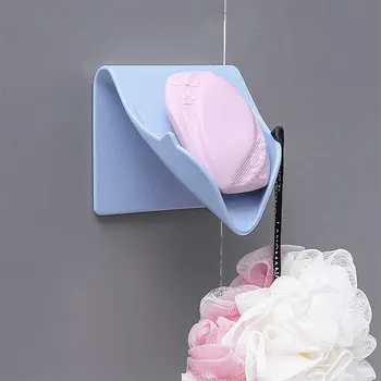 

High Quality Seamless Wall-Mounted Soap Holder Drainage Storage Finishing Racks Strong Seamless Stickers Hole-Free Soap Box