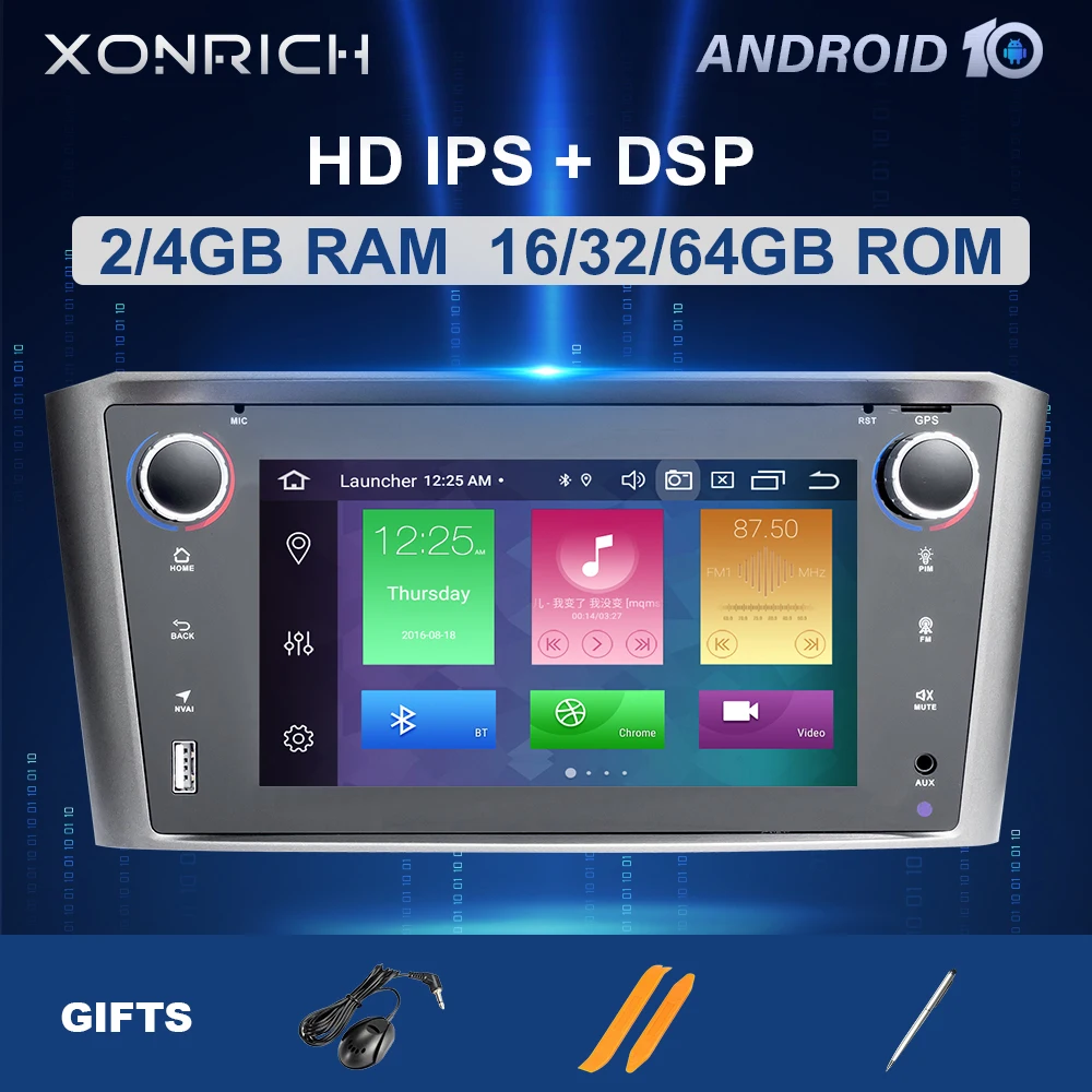 2 Din Android 10 Auto Radio Car Multimedia Player For Toyota Avensis T25 2002 2003 2004 2005-2008 GPS Navigation Audio 4GB 64GB |