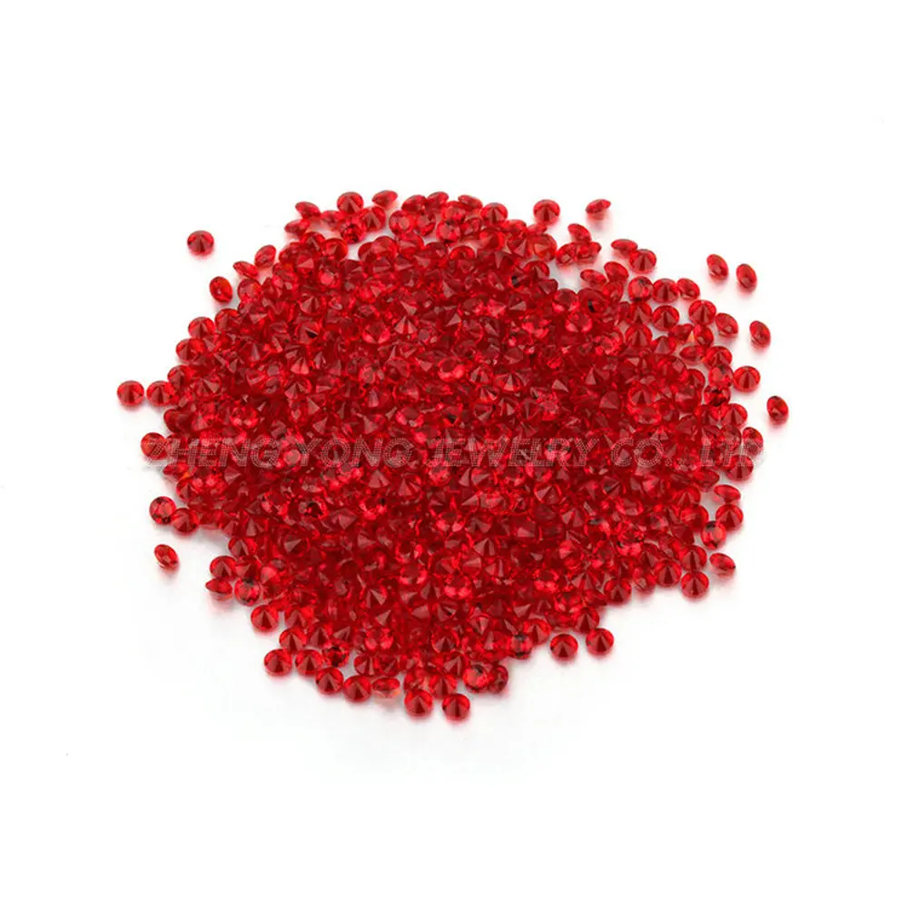 100pcs/Lot 6mm12mm Red Color Round Brilliant Cut Loose Red Glass Stone
