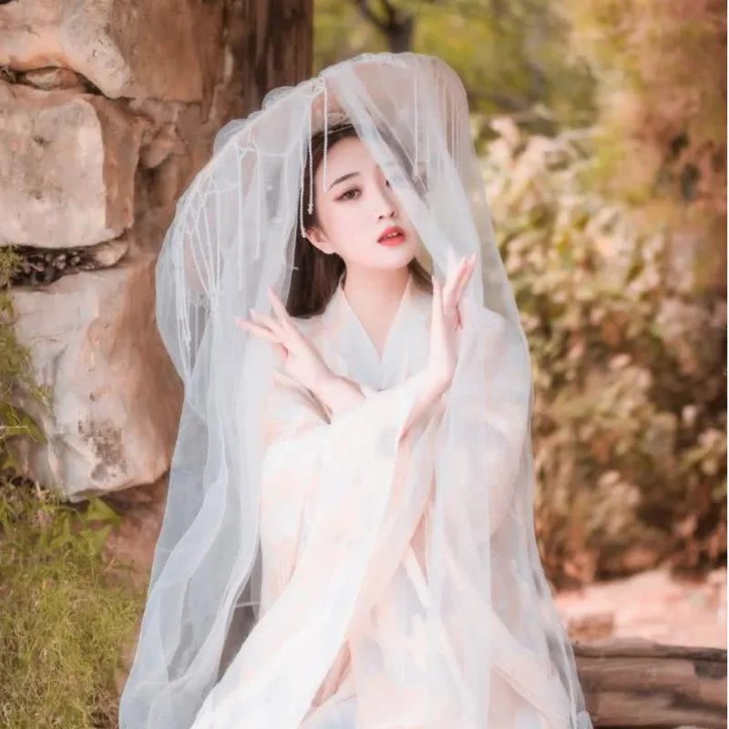 Cosplay Hat Women Photography Props 1.5m Head Hats Bamboo Prop Vintage Ancient Costume Hanfu Valance Curtain Photography Cosplay Ancient Umbrellas Parasol