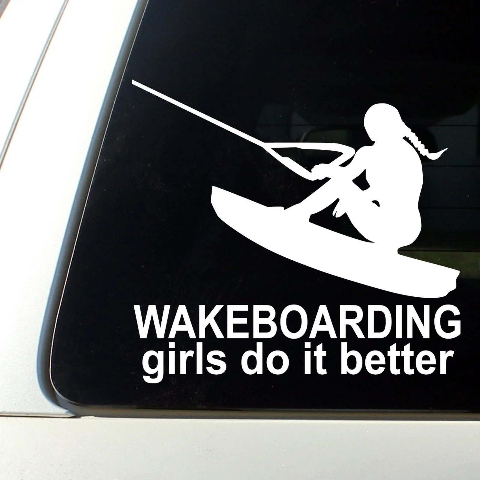 Wakeboarding девушки сделать это лучше стикер цыпленок наклейка Wakeboarder девушка окно катание на лодках