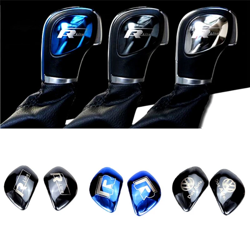 

2 PCS R Line Chrom Gear Shift Trim Cover Plate Gear Shift Cover R-Line For Volkswagen VW TIGUAN GOLF Beetle Bora Passat CC