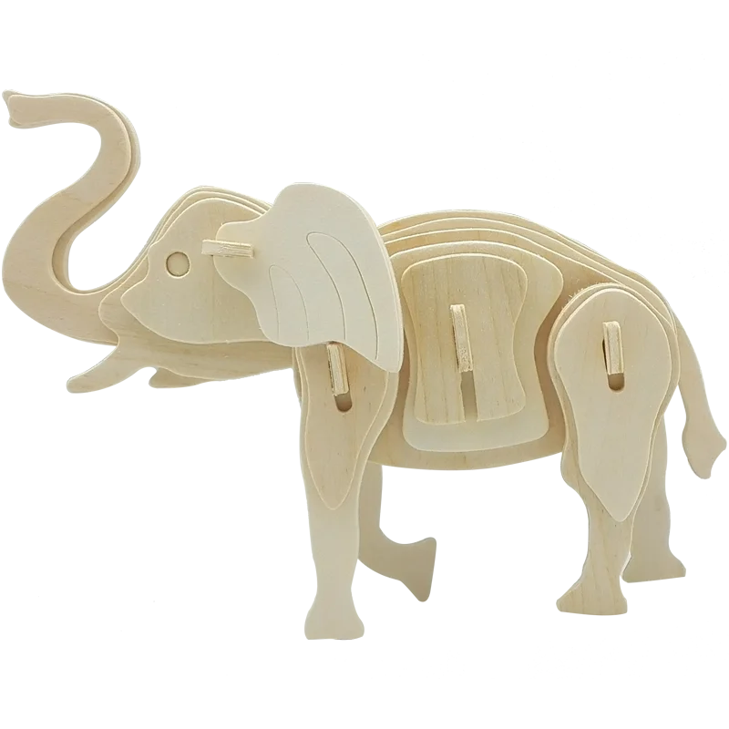 DIY лазерная резка 3D деревянная модель игра-головоломка T-rex в парк развлечений Ассамблеи Игрушка Животные кролик деревянные игрушки динозавров для обучение маленьких детей - Цвет: JP215 Elephant