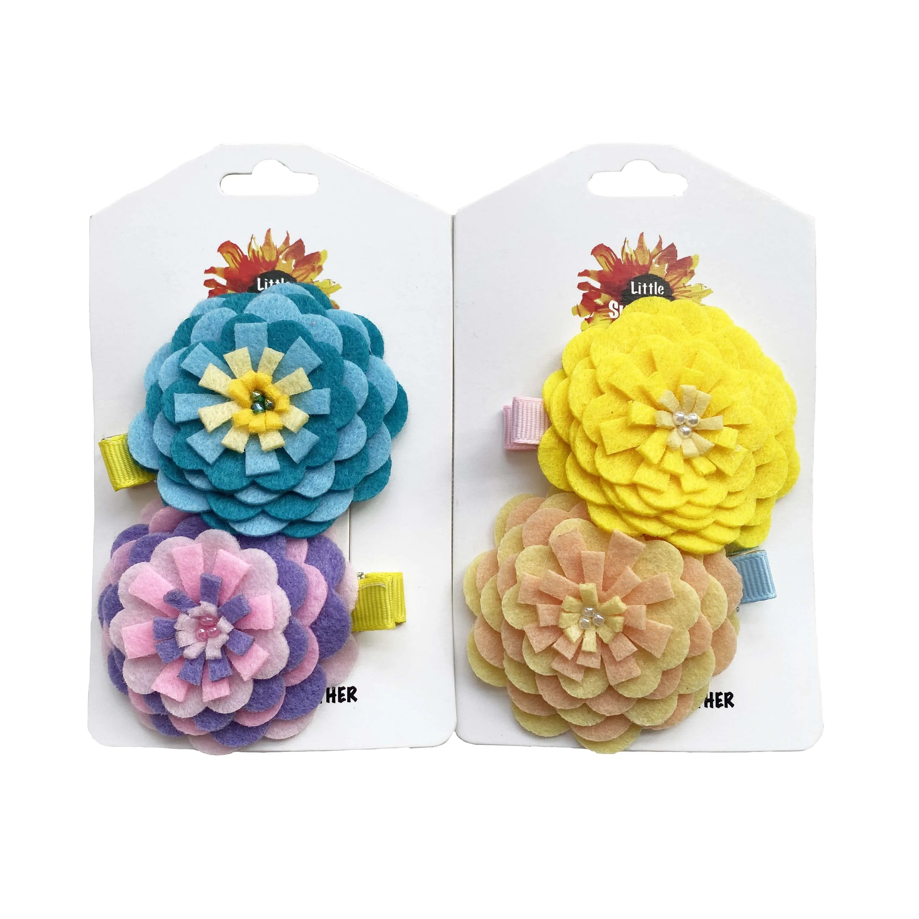 

handmade felt flower hair clip , different color chose for the girl , hair grip