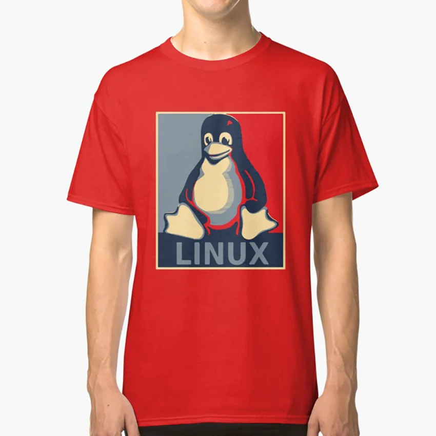 Linux tux penguin obama poster T shirt tux linux pc computer geek geeky nerd nerdy sticker stickers