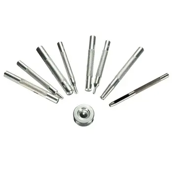 

9Pcs Fixing Tool Kit Sewing Leather Craft Snap Button Fastener Press Stud Base