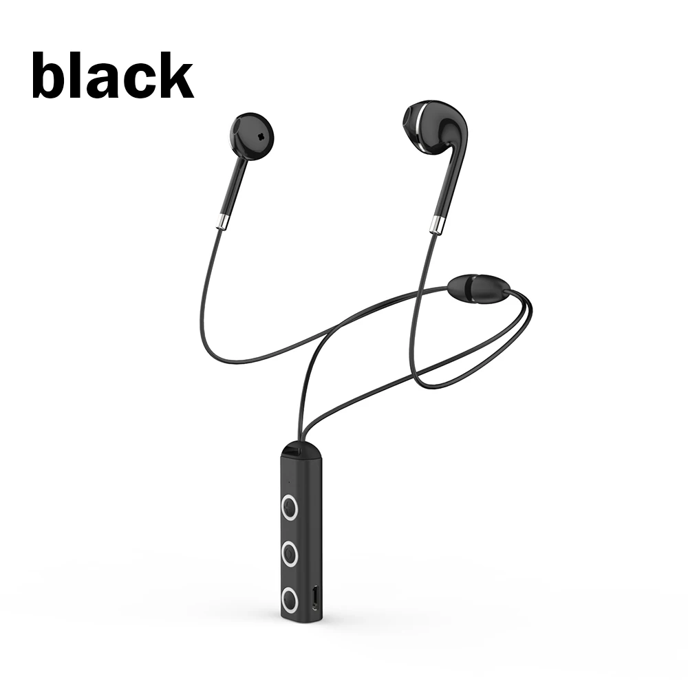 Black BT313 Bluetooth наушники-вкладыши Беспроводные спортивные наушники магнитное ожерелье стильные наушники с микрофоном для мобильного телефона наушники - Цвет: Black
