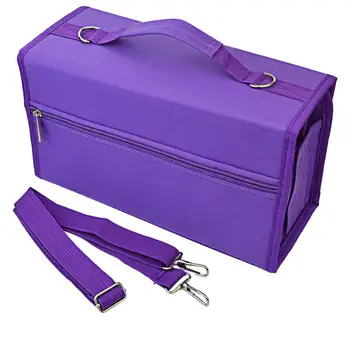 

80 Slots Large Capacity Folding Marker Pen Case Art Markers Pen Storage Carrying Bag Durable Sketch Tools Organizer Purple