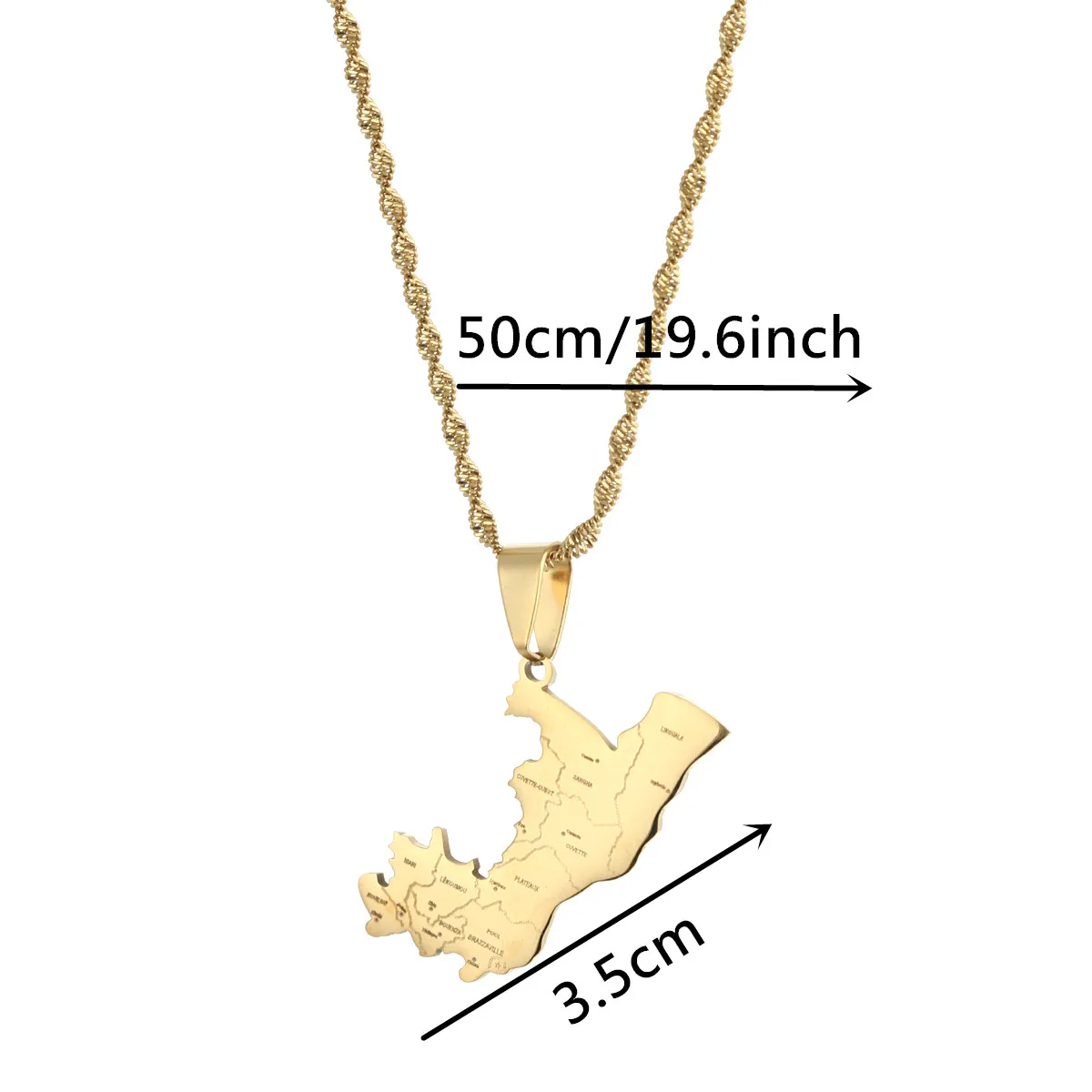 Republic of the Congo Map Flag Pendant Necklaces Brazzaville Ethnic Ornament Jewelry 2