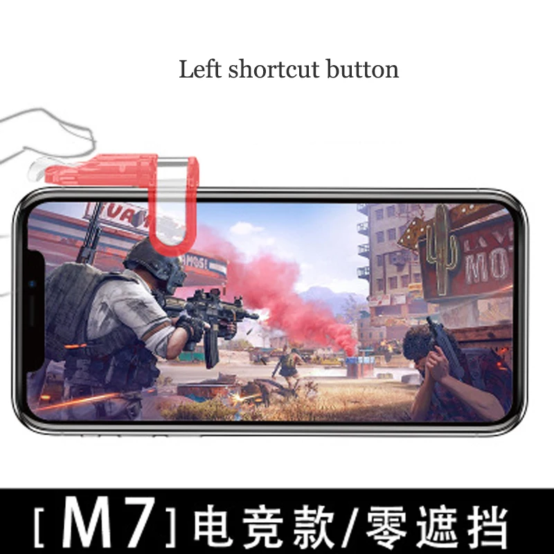 Red left Высокое качество Мини Игровой триггер для PUBG геймпад Мобильный контроль стрельба игры огонь Buttonsfor Android Iphone джойстик Универсальный - Цвет: Red left