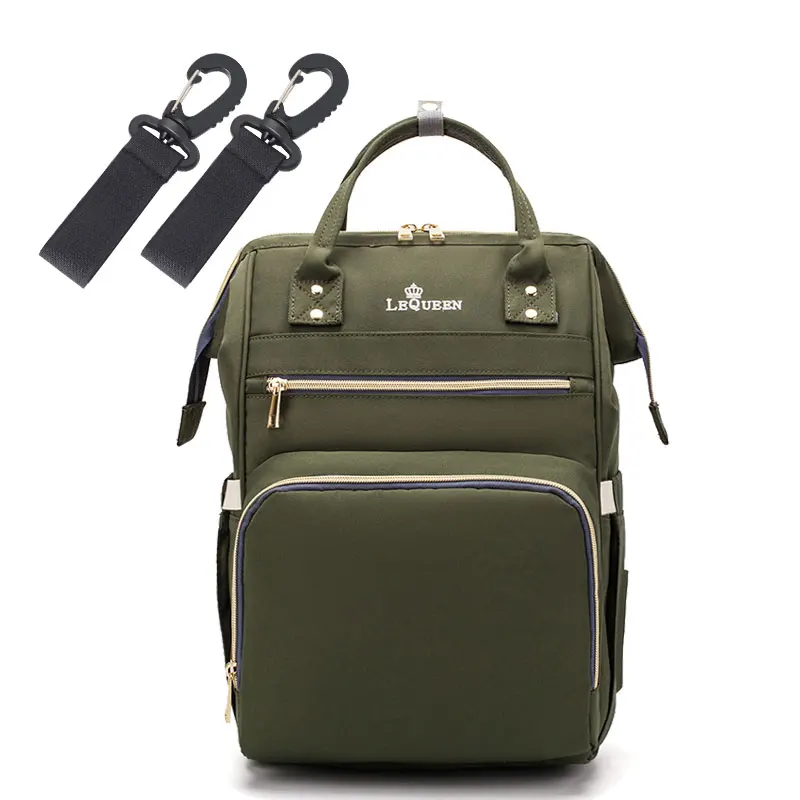 Army Green Lequeen сумка для подгузников, рюкзак для беременных, Большая вместительная Детская сумка для мамы, сумки для мам, сумка для кормления, дорожная водонепроницаемая сумка для подгузников - Цвет: Army Green
