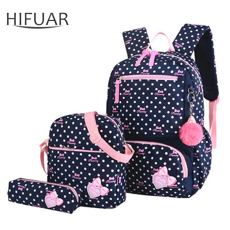 3 шт./компл. печать школьные сумки рюкзак Школьный Модные Детские милые рюкзаки для детей девочек школьный студенческий