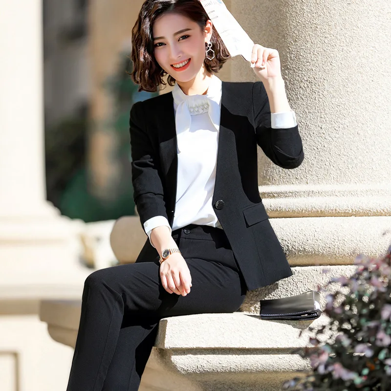 

Women's suits new temperament casual autumn and winter professional wear fashion wild trousers suit women's two-piece suit