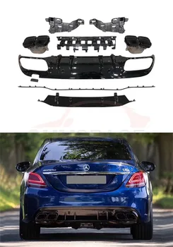 

Rear Bumper Lip Diffuser Muffler Exhaust Tip Fit for Benz W205 Sport C43 C63 AMG
