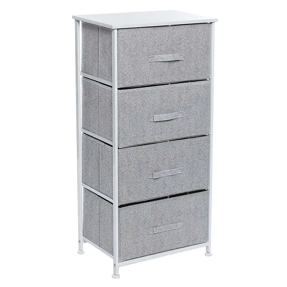 

5 Layer 4 Drawer Assembly Stainless Steel Storage Cabinet Non-woven Fabric Storage Rack Clothes Toy Organizer Bedroom Home Decor
