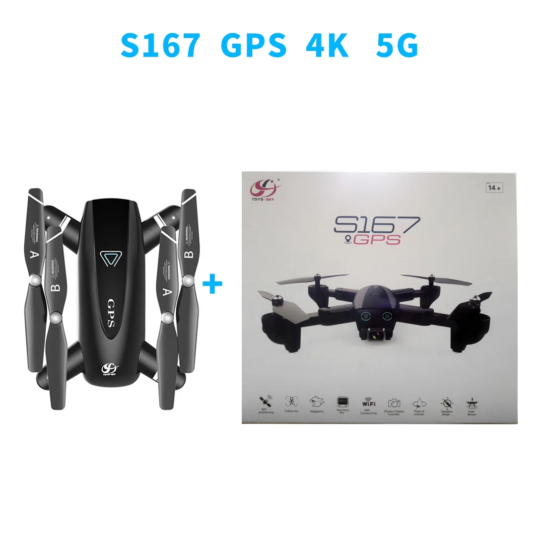 S167 gps Дрон с камерой 5G RC Квадрокоптер 4K wifi FPV складной вне точки Летающий жесты фотографии вертолет для видеосъемки игрушечный Дрон - Цвет: 5G 4K Gift Box