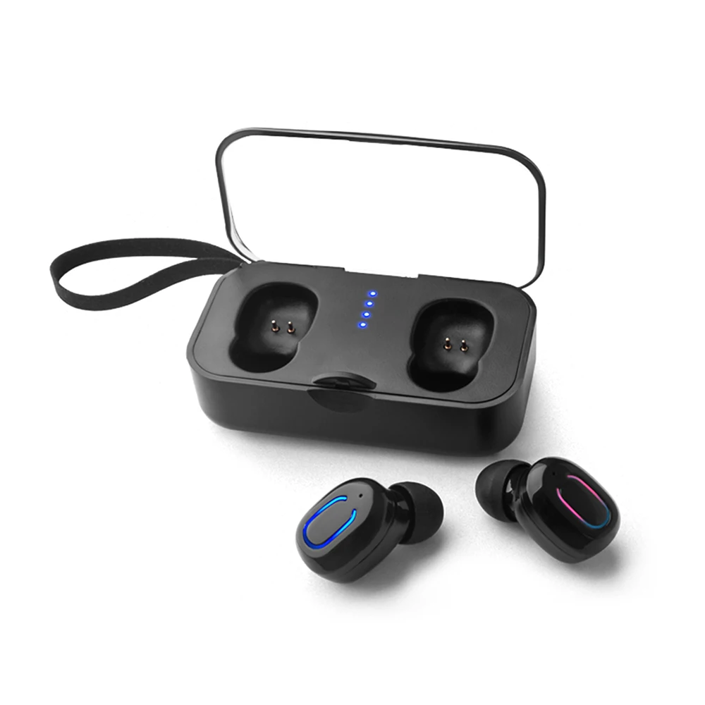 TI8S TWS 5,0, Bluetooth наушники, беспроводные наушники с микрофоном, Спортивная мини гарнитура Blutooth, беспроводные наушники для телефонов - Цвет: Черный