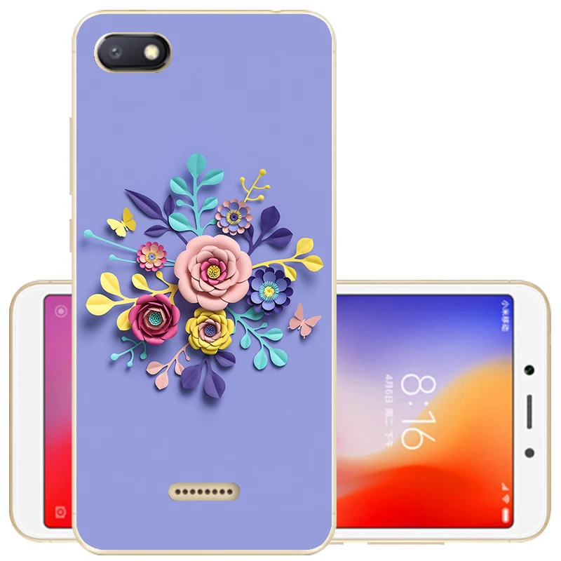 Чехол для Xiaomi Redmi 6A Redmi 6, чехол для Redmi 6A Couqe, Мягкая силиконовая задняя крышка, защитный чехол из ТПУ для Redmi6 6 A, чехол для телефона s - Цвет: 44